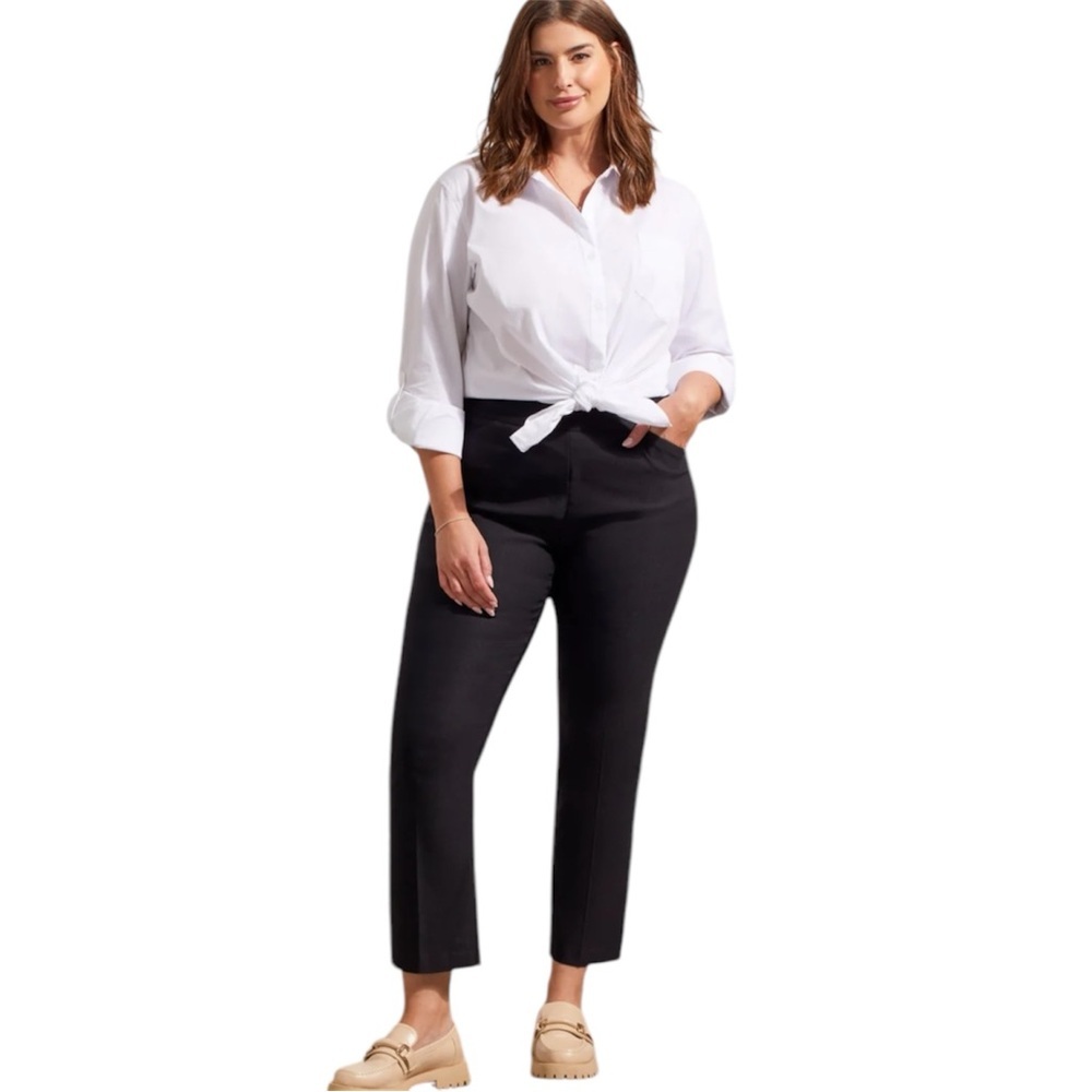 TRIBAL Plus Size Black Pants Solid Plain Oversize Wide leg Trousers‎ size 36x34